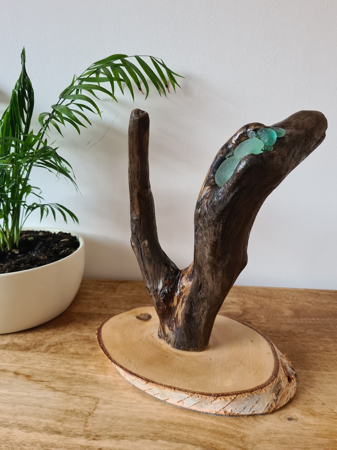 Unique Sea Glass & Driftwood Sculpture Etsy UK