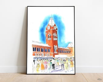 Chennai Central | Chennai | Chennai Poster | Indian Art | Indian Architecture | Digital Art