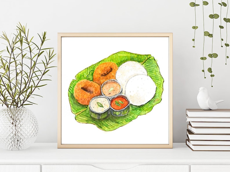 Idly Vada Food Art Chennai Chennai Wall Decor Chennai Art Etsy