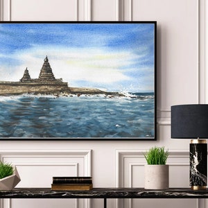 Shore Temple Art | Mahabalipuram | Chennai Art | India Art | Tamilnadu | Watercolor Painting
