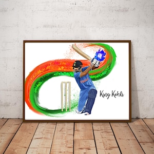 Virat Kohli | Koning Kohli | Digitale poster | Indiase krekel