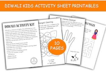 Diwali Theme  Kids Activity Sheet Printables