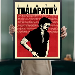 Vijay Schauspieler Retro Poster | Tamil Film Kunst | Digitales Poster | Druckbare Kunst | Chennai | Indien