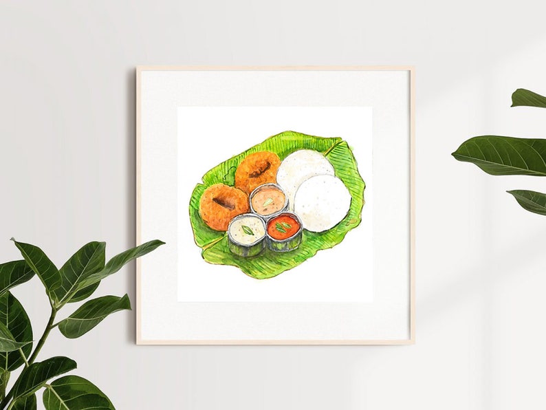 Idly Vada Food Art Chennai Chennai Wall Decor Chennai Art Etsy