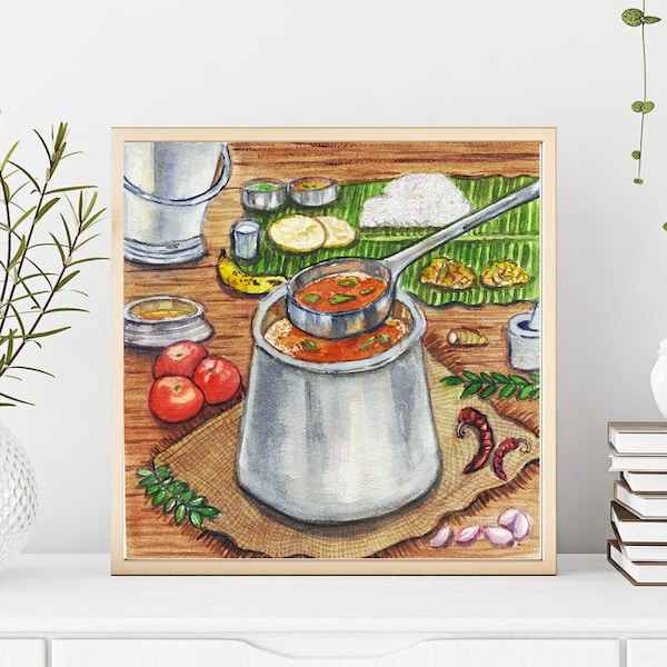 Rasam Watercolor Food Digital Art | Indian Food illustration | Chennai | Tamil