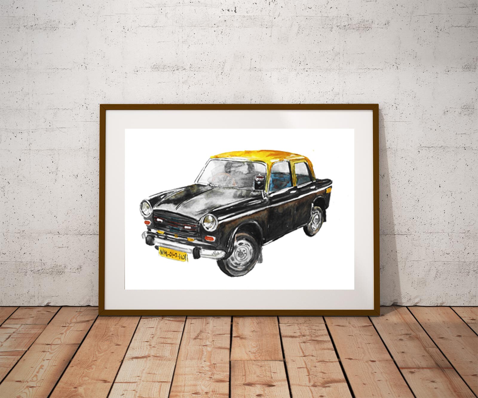 Mumbai Taxi Mumbai Wall Decor Mumbai Wall Art Mumbai Art Etsy