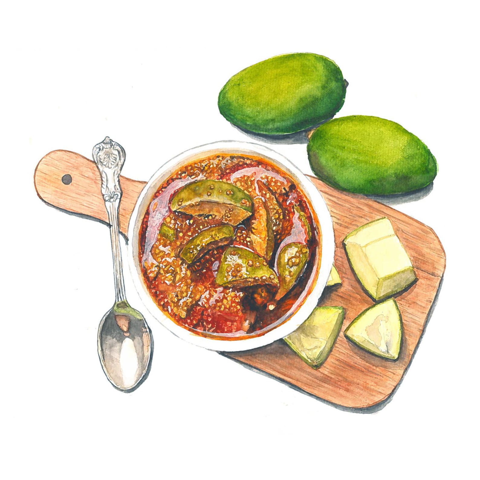 Mango Pickle Watercolor Art Aam Ka Achaar Art Andhra Art Etsy India