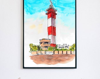 Marina Light House | Chennai Art |  Indian Architecture | Indian Art
