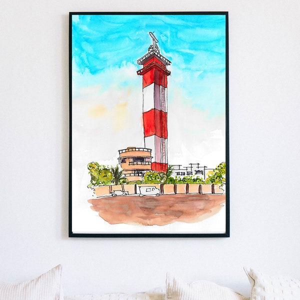 Marina Light House | Chennai Art |  Indian Architecture | Indian Art