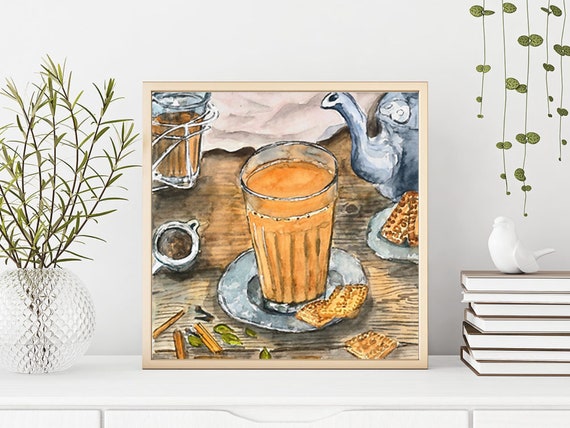 Cutting Masala Chai Kettle Tea Indian Street Food Culture Art Print by The  Aesthetic Shop