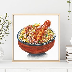 Biriyani | Indian Food | Indian Art | Watercolor Digital Art