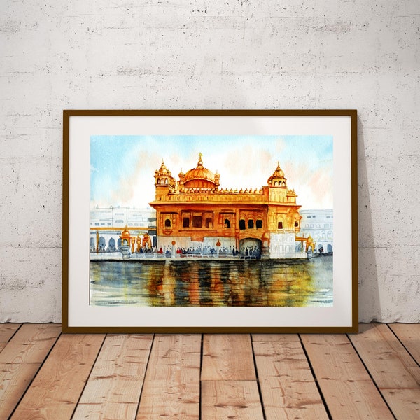 Golden Temple Amritsar | Watercolor Art | Digital Art | Indian Art | Indian Architecture | Indian Culture