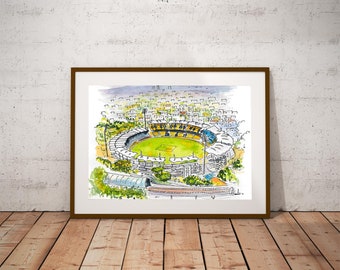 Chennai Chepauk Stadium | Cricket | Chennai | Indian Art| Indian Architecture | Indian Wall Decor | Watercolor Art | Digital Art