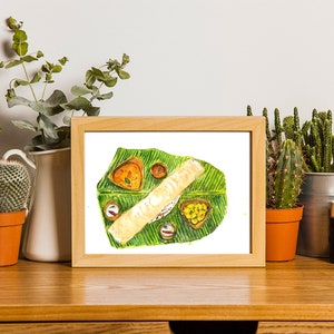 Masala Dosa | Chennai | Indian Food | Indian Art | Watercolor Digital Art