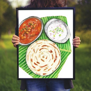 Parotta Kurma Art | Chennai Art | Food Ilustration | Indian Food Art | Desi Food Art | South Indian Food Art | Watercolor Art