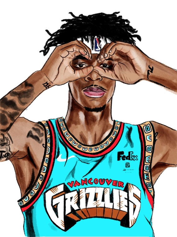 Ja Morant Joggles 12 Memphis Grizzlies NBA Art | Etsy