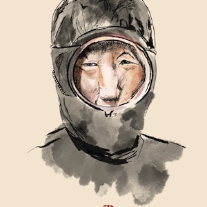 Haenyeo koreanische Taucherin Kunstdruck Illustration von Erin Kim