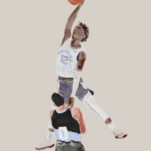Memphis Grizzlies Ja Morant Dunk! Art Print Illustration