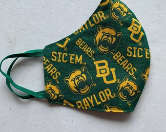 Baylor Bears Face Mask| Face Mask| Mask| College Mask| Face Covering| NCAA| Baylor Bears| Masks| Handmade Face Maske Mask| Handmade Face M