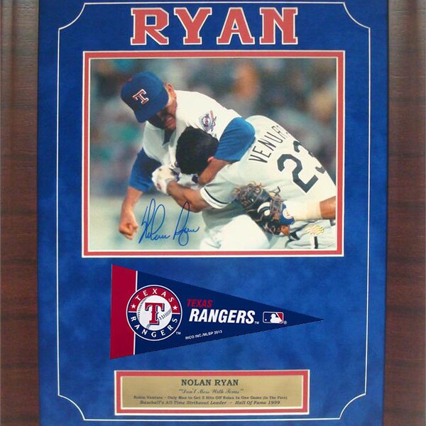 Nolan Ryan Autographed Photo| Nolan Ryan Framed Photo| MLB| MLB Photos| Texas Rangers| Baseball| Photos| Gifts| Nolan Ryan| Nolan Ryan Photo