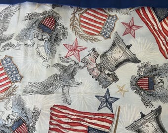 Americana Pillowcase, Pillow Casing, pillow covering, bedding, full size pillowcase, printed pillowcase, bed linens, gift item, July 4th
