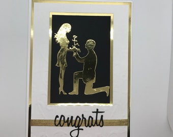 Wedding card, Engagement card, Handmade Greeting card, Congrats on your engagement card,  Embossed card, Proposal card, Anniversary card