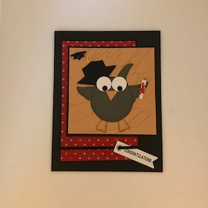 Carte de remise des diplômes, carte de félicitations, carte de diplômé d'école, carte de remise de diplôme faite main, carte Wise Owl, diplôme d'études secondaires, remise des diplômes