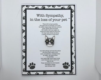 Pet sympathy card, Cat Sympathy card,  loss of pet card, pet condolence card, Paw prints card, Cat cards, Cats,