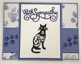 Pet Sympathy card, Cat Sympathy card, Pet Condolence Card, Loss of Cat card, Sorry for Loss Card, Pet Bereavement card, Handmade greeting