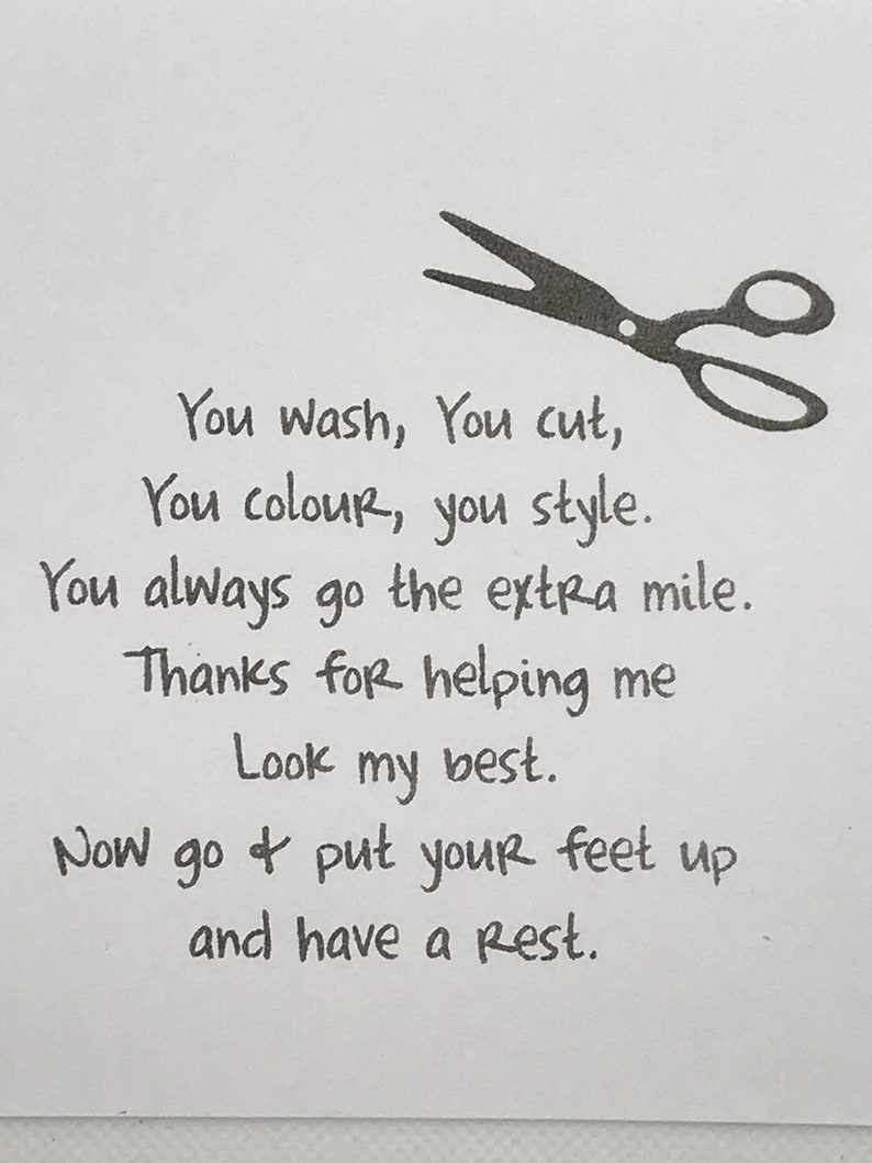 Beauty shop thank you card, Handmade thank you card Hair Stylist thank you card Hairdresser thank you Card Thank you card