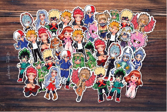 photo My Hero Academia Stickers Kirishima my hero academia stickers magnets anime party favors bnha chibi fanart bakugo todoroki deku ochaco kaminari kirishima more