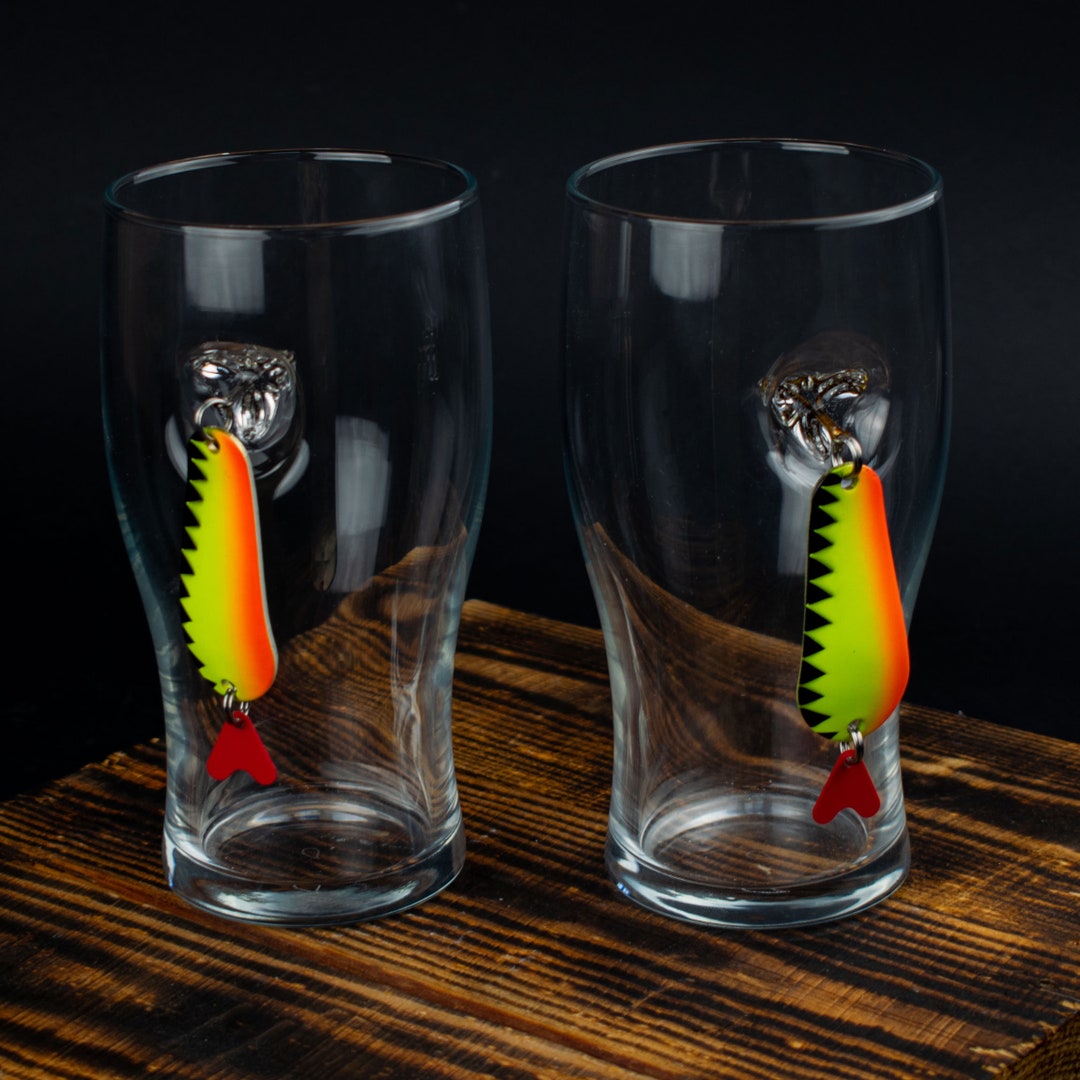 Handcrafted Beer Glasses Gift Set With Lure in Box. Custom Etsy