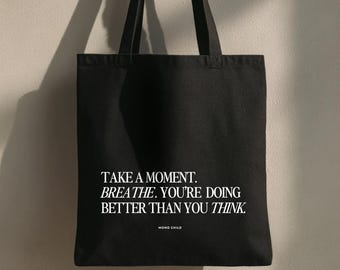 Take a Moment Minimalistische schwarze Tragetasche