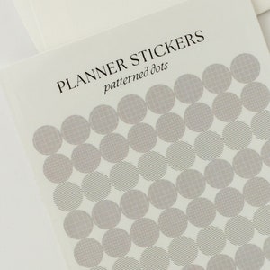 Grid + Dots Circle Transparent Stickers