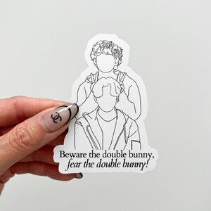 Double Bunny Outline Waterproof Sticker