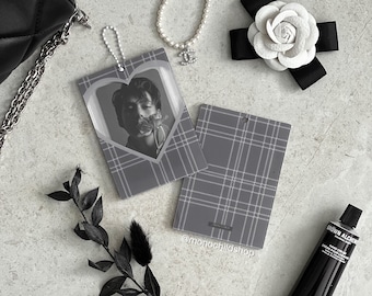 Heart Plaid Acrylic Photo Card Holder