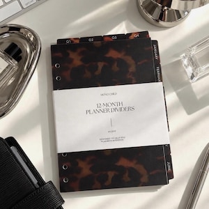 A5 Tortoiseshell Monthly Planner Divider Set – Quarterly Tabs