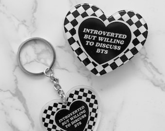 Introverted B&W Keychain/Phone Grip