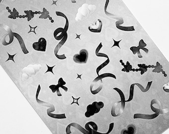 Cloud and Hearts Polco Deco Sticker Sheet