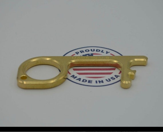 Details about   10-PK GERM TOUCH FREE KEY DOOR BOTTLE OPENER *MADE IN U.S.A* BRASS Keychain 