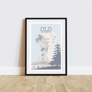 YELLOWSTONE POSTER | Digital Download | Old Faithful | National Park