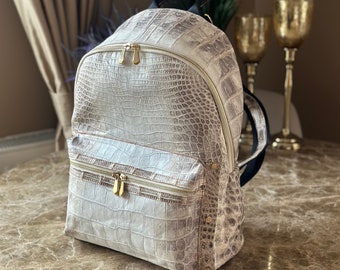 Himalaya Backpack , Himalaya Croc Backpack , Himalaya Bag , Luxury Leather Backpack , Personalized Backpack , Laptop Alligator Backpack