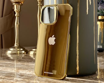 Funda de oro de 24 quilates Funda para iPhone 15 Pro Max