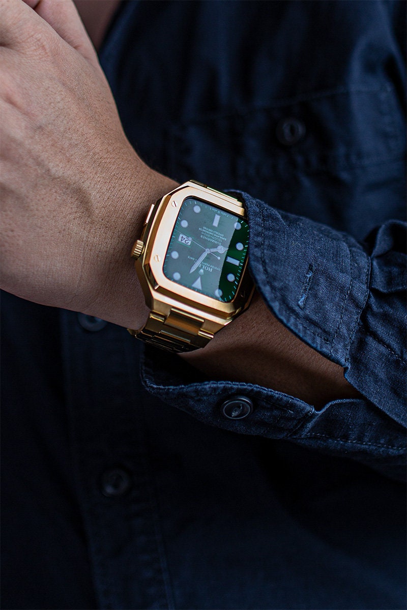 Luxury Gold Plated Apple Watch Metal Cases Series 8 7 6 45 - Etsy 