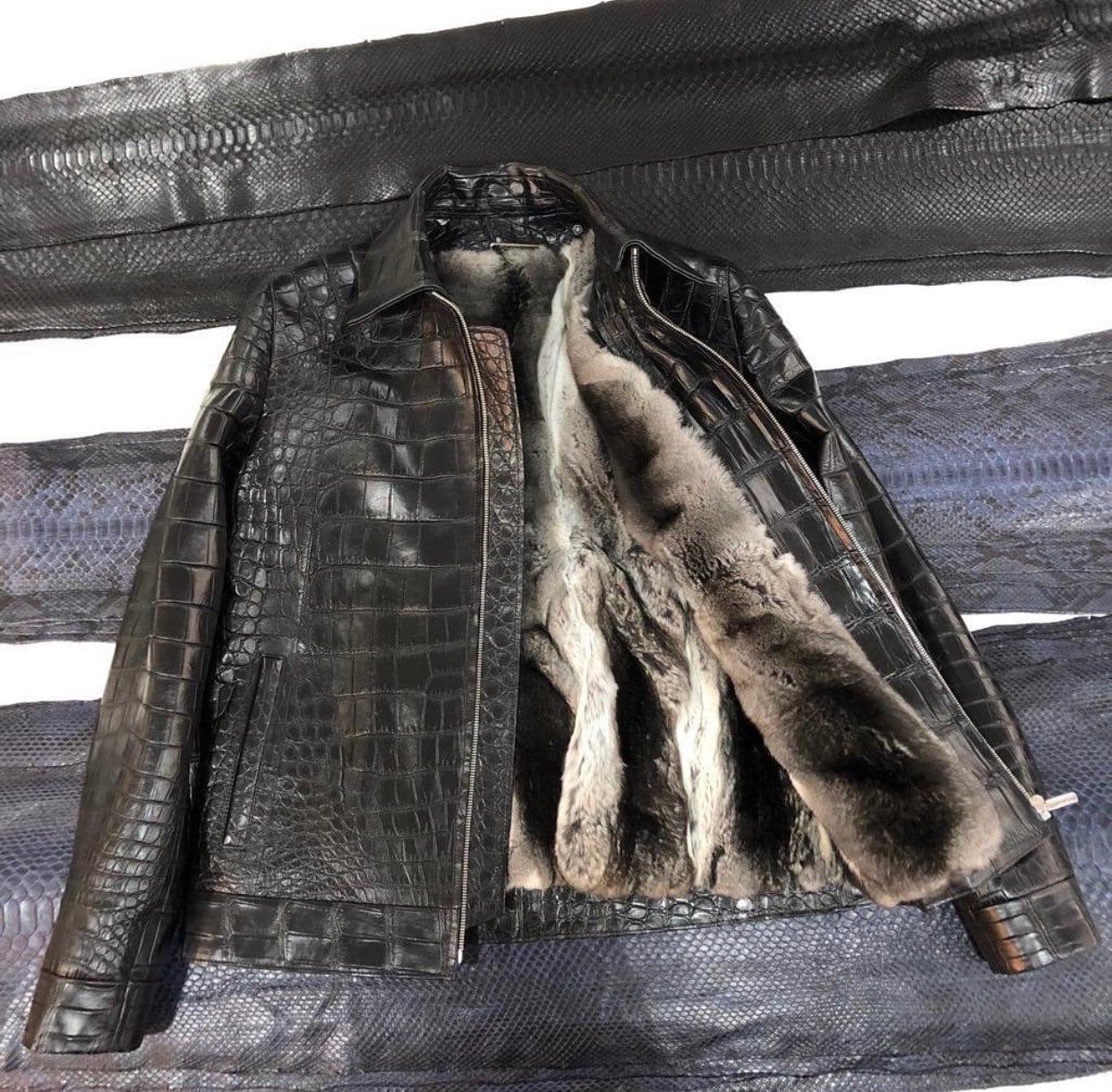 100% Real Crocodile / Alligator Leather Jacket Made To Measure-Customize  Jacket