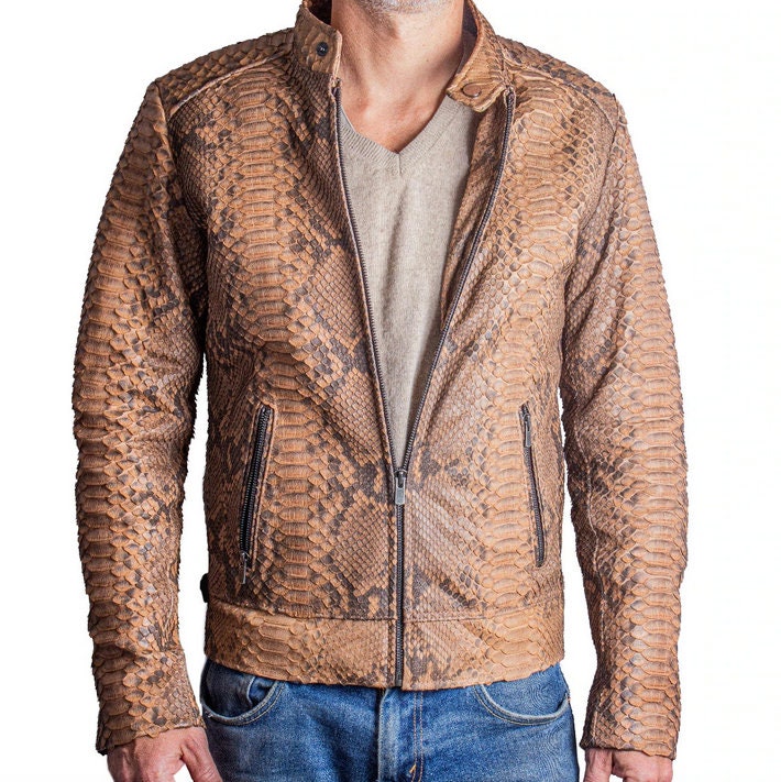 G-Gator Genuine Python Snake Skin / Leather Jacket 2095. - $1,499.90 ::  Upscale Menswear 