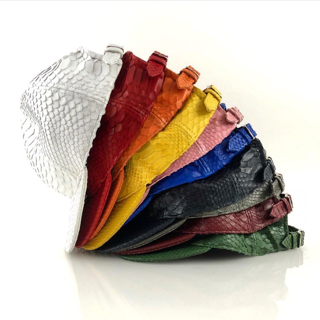Italian Python Leather Hat Baseball Model Hat Python Hat , Leather Hat ...