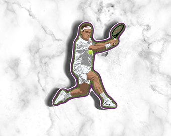 Roger Federer Sticker, Roger Tennis Sticker, Federer Sticker, Tennis Sticker, Tennis Gift, Tennis Player Gift, Notebook Sticker, Tennis