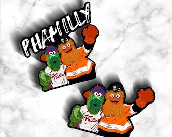 Philly Phanatic Sticker, Gritty Sticker, Philadelphia Phillies Sticker, Philadelphia Flyers Sticker, Philadelphia PA, Waterproof Vinyl