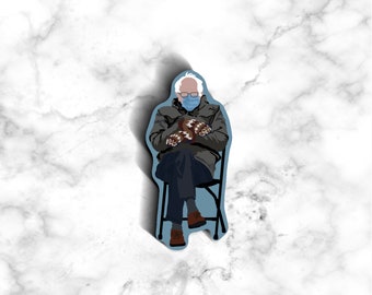 Bernie Sanders Mitten Sticker | Bernie Sanders Sticker | Political Sticker | American Politics | Feel the Burn Decal | Waterproof Vinyl
